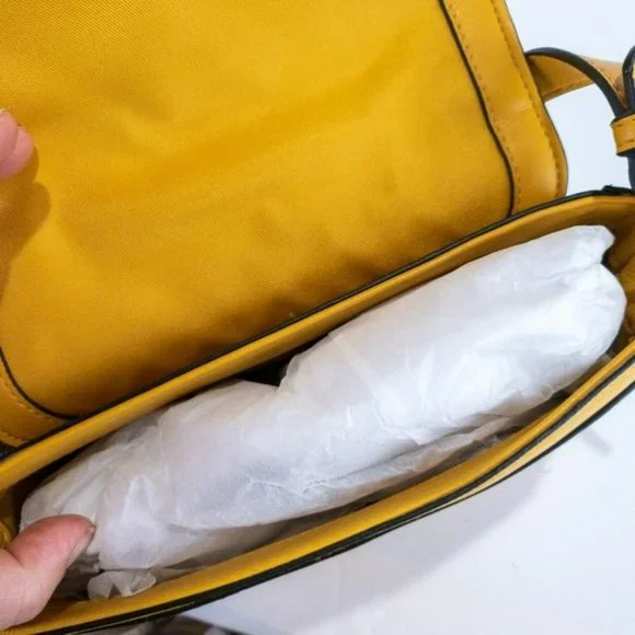 Alfani Mixed Media Metal Top Handle Satchel -Curry/Gold - Picture 4 of 4